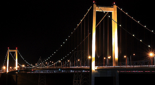Image of the Carquinez Bridge at night