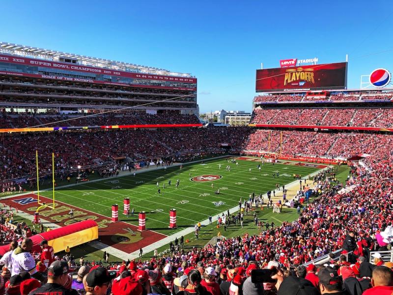 Crowded Levi's Stadium during a 49ers playoff football game #1
