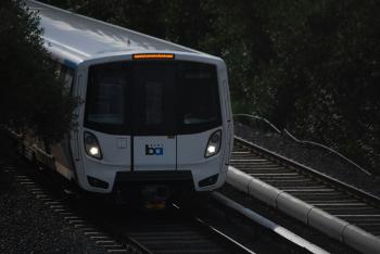 BART train in dark light